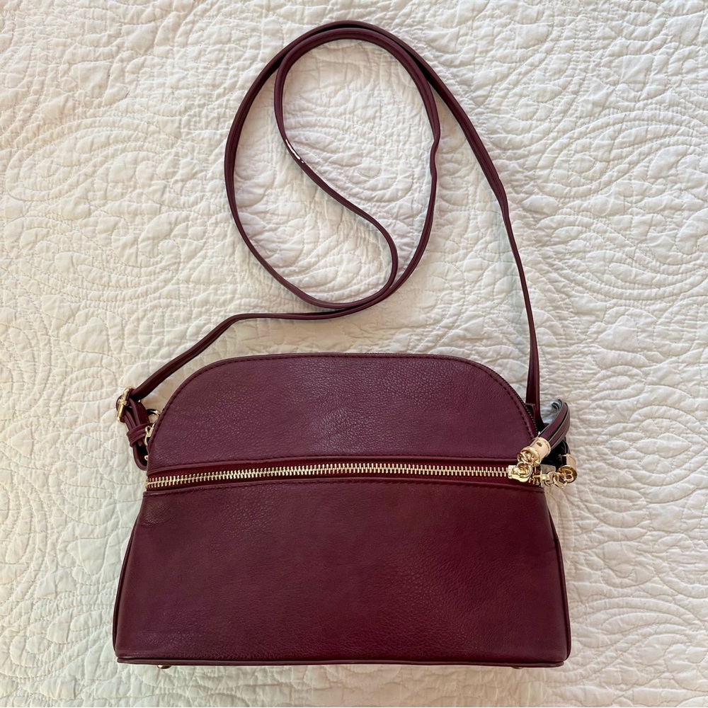 Burgundy cross-body purse